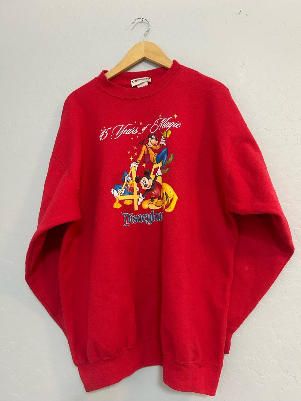 Disney Red 45Years of Magic Crewneck Sweatshirt